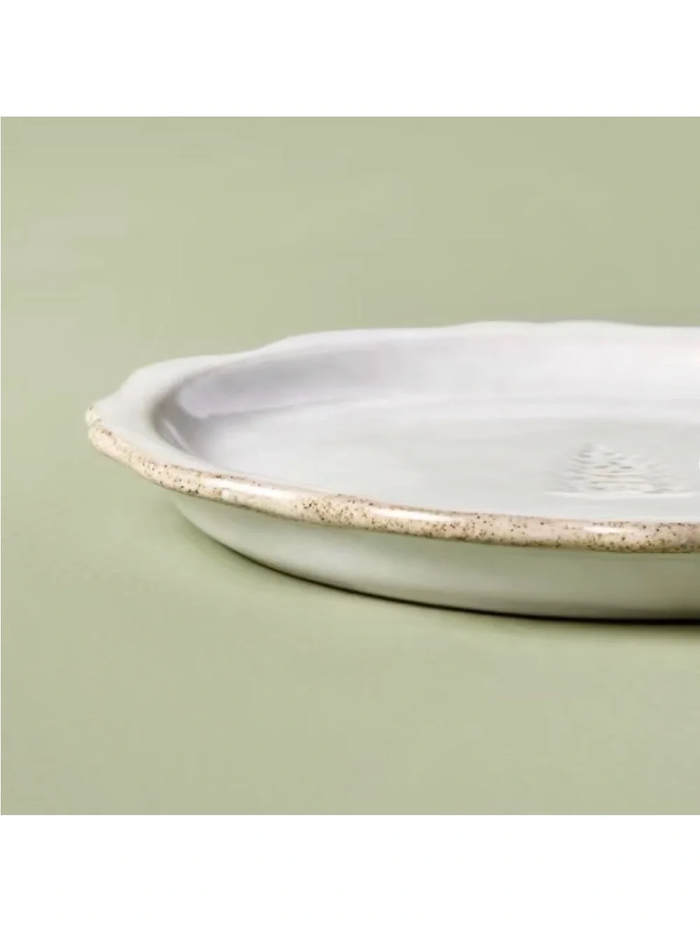 Set of 4 Hearth & Hand Magnolia Carved Evergreen Christmas Tree Appetizer Plates